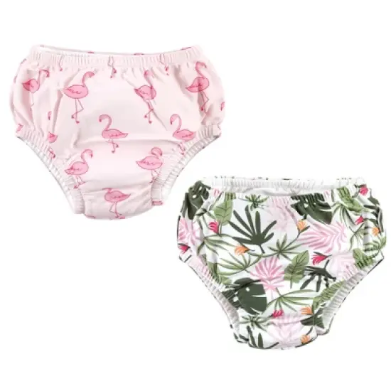 Hudson Baby Infant Girl Swim Diapers, Flamingo Tropical image {6}