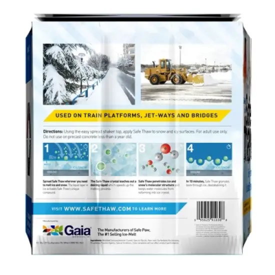 Safe Thaw Industrial Strength Salt Free Pet Safe Snow Ice Melter and Traction Agent for Concrete, Asphalt, and More, 30 Pound Flexicube Pail image {1}
