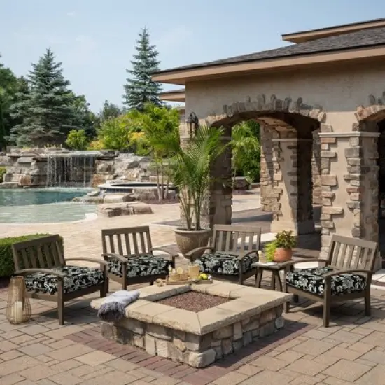 24" x 24" ProFoam Outdoor Deep Seat Bottom Cushion - Ashland Jacobean Black - Arden Selections image {4}