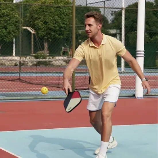 Orca Apex Polymer Honeycomb Pickleball Paddle with Carry Bag - White/Blue/Red image {4}