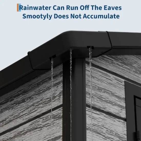 Acekool 6x4 FT Outdoor Resin Storage Shed, Lockable Double Doors, Window, Vent, Plastic Garden Shed image {6}