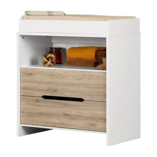 Cookie Changing Table - Pure White and Rustic Oak - South Shore image {12}