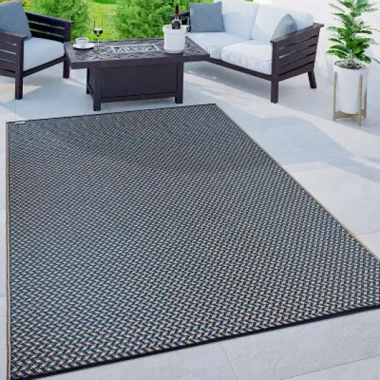 World Rug Gallery Contemporay Solid Reversible Plastic Outdoor Rugs image {6}