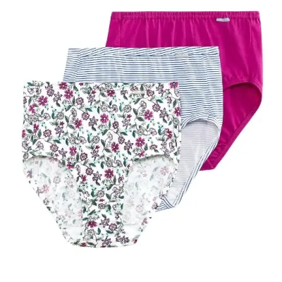 Jockey Womens Plus Size Elance Brief 3 Pack Underwear Briefs 100% cotton image {28}
