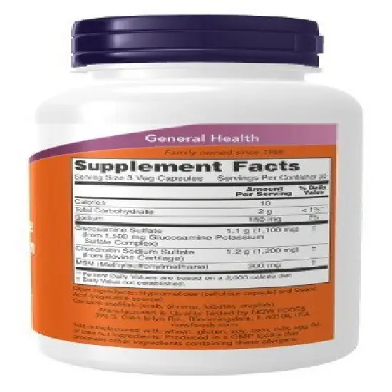 Glucosamine & Chondroitin with MSM by Now Foods  -  90 Capsule image {1}