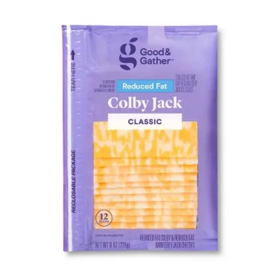 Reduced Fat Colby Jack Deli Sliced Cheese - 8oz/12 slices - Good & Gather&trade; image {3}