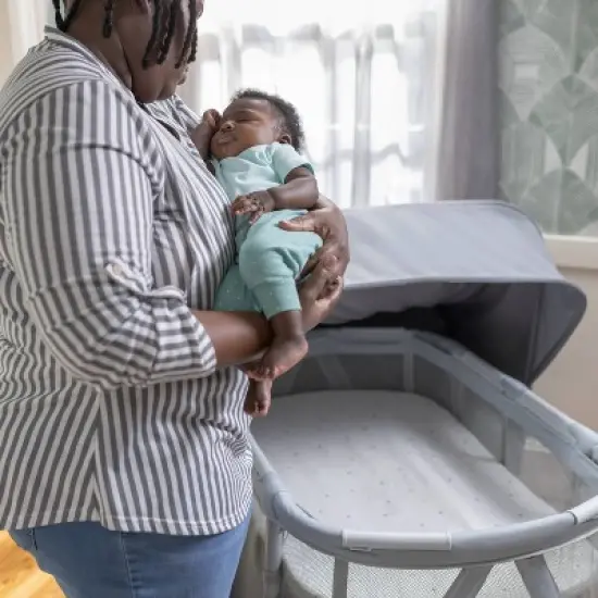 Ingenuity Dream Retreat 3-in-1 Portable Bassinet, Playard and Light Blocking Shade, 0-36 Months - Neutral image {7}