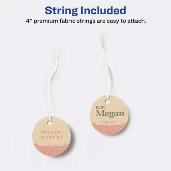 Avery Kraft Brown Round Tags, 2" Diameter, 96 Total (80515) image {3}