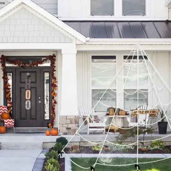 Northlight Giant Outdoor Spider Web Halloween Decoration - 9.8' - White image {7}