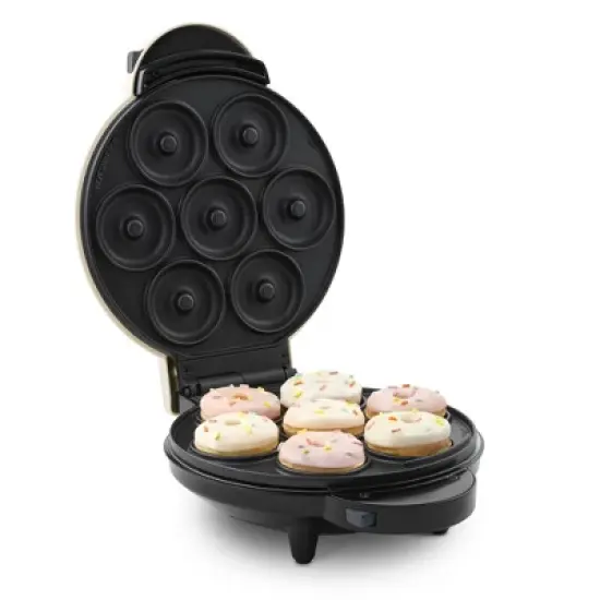 Dash MultiMaker Treat Maker System with Waffle Bite, Mini Donut, & Mini Cupcake Plates Cream: Nonstick, 7 Cavities, 800W image {1}