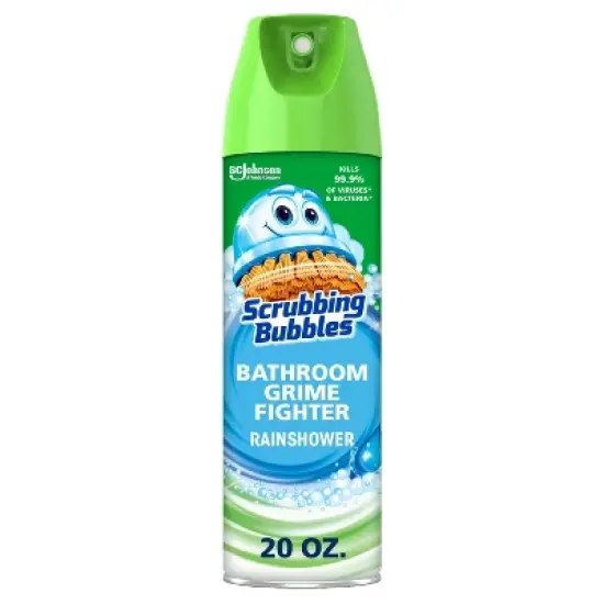 Scrubbing Bubbles Rainshower Scent Bathroom Grime Fighter Disinfectant Aerosol - 20oz image {11}