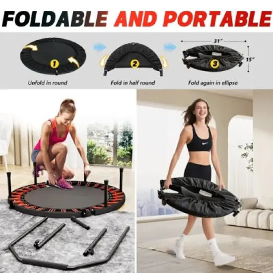 Racxily 40" Mini Trampoline for Adults and Kids, Exercise Trampolines image {2}