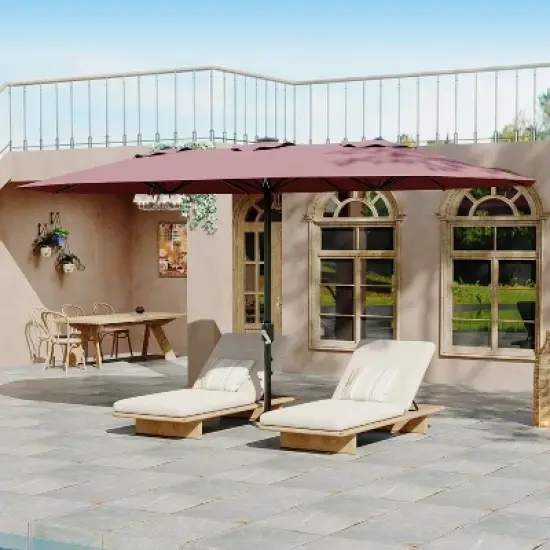 GustoWave Outdoor 13 FT Double-Sided Patio Umbrella for Pool Garden image {8}