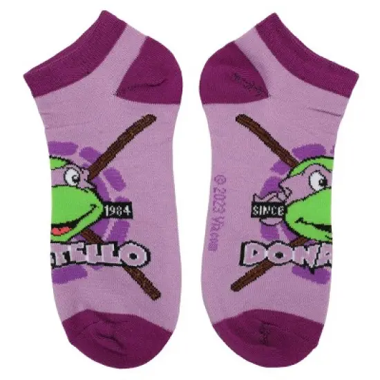 TMNT Retro Cartoon Turtle Team 5-Pack Women's Ankle Socks image {3}