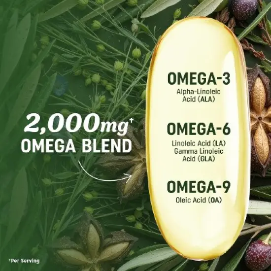 Vegan Omega 3 6 9 Softgels, Plant-Based Triple Omega 369 Supplement for Heart, Brain, Skin, and Eye Health Support, MAV Nutrition, 60ct image {5}