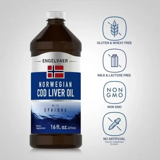 Piping Rock Cod Liver Oil Liquid | 16 fl oz image {2}