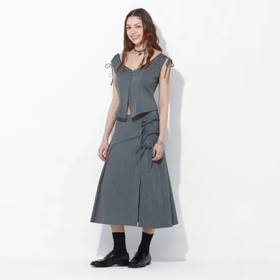 Women's Button-Down Shirt - Wild Fable&trade; Gray Striped image {2}