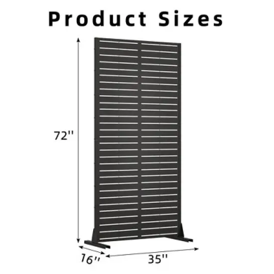 Classic Rectangular Galvanized Sheet Screen with Blinds, Outdoor Partition Garden Screen image {4}