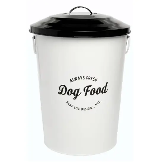 Park Life Designs 21lbs Andreas Food Bin Dog Food Storage Container - White image {6}