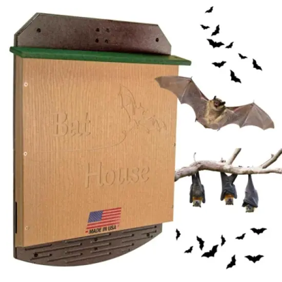 JCs Wildlife Poly Lumber Single Chamber Bat House - Holds up to 100 Bats, Easy for Bats to Land and Roost - Outdoor Bat Shelter - Weather Resistant image {5}