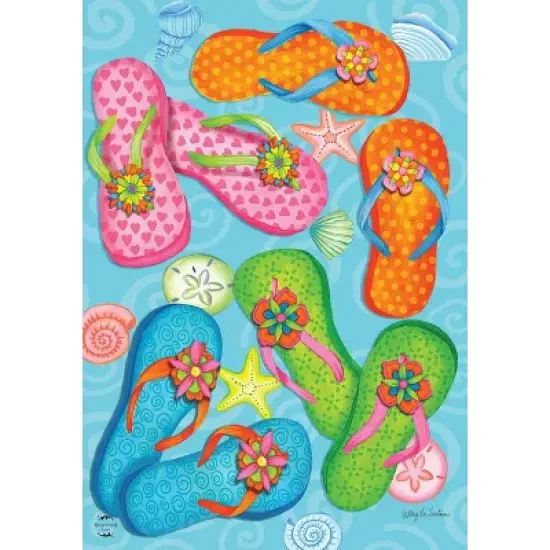 Briarwood Lane Summer Garden Flag 12x18 For Outdoor Summer Flip Flops Nautical For Summer Garden Flag Flags For Outside image {2}