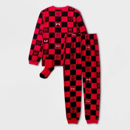 Boys' Marvel Spider-Man 2pc Pajama Set with Socks - Red image {1}