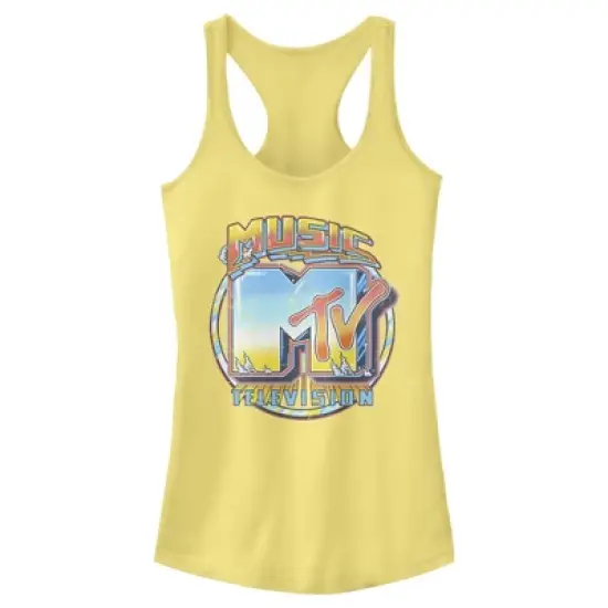 Junior's MTV Old School Logo Racerback Tank Top image {3}