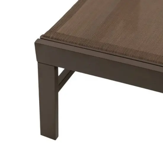 Outdoor Adjustable Chaise Aluminum Lounge Chair Brown - Crestlive Products: Patio Pool Furniture, Water-Resistant image {5}