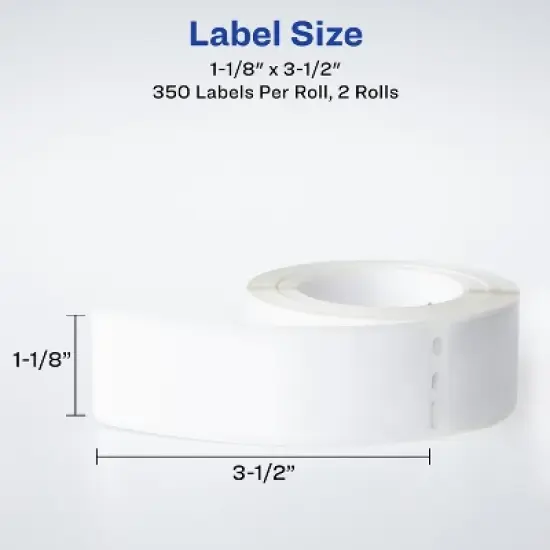 Avery Direct Thermal Roll Labels, 1-1/8" x 3-1/2", White, 350 Multipurpose Labels Per Roll, 2 Rolls (4183) image {6}