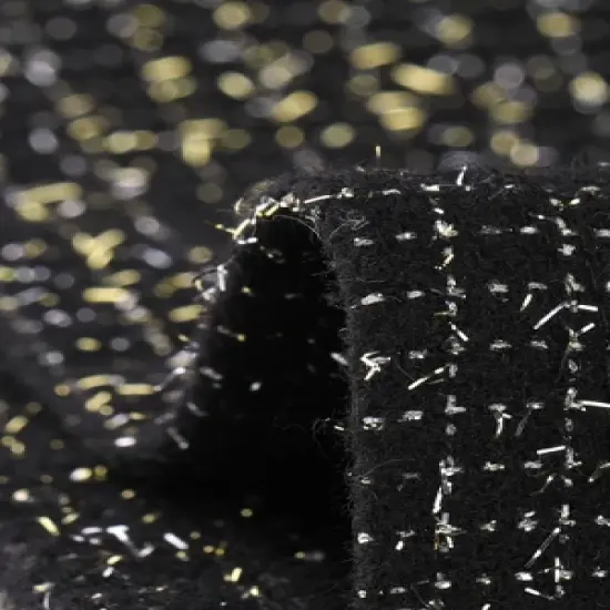 Allegra K Women's Plaid Tweed High Waist Button Decor Shiny Business Elegant Midi Skirt image {4}