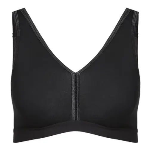 Women's Plus Size Basic Cotton Bra - black | AVENUE image {2}