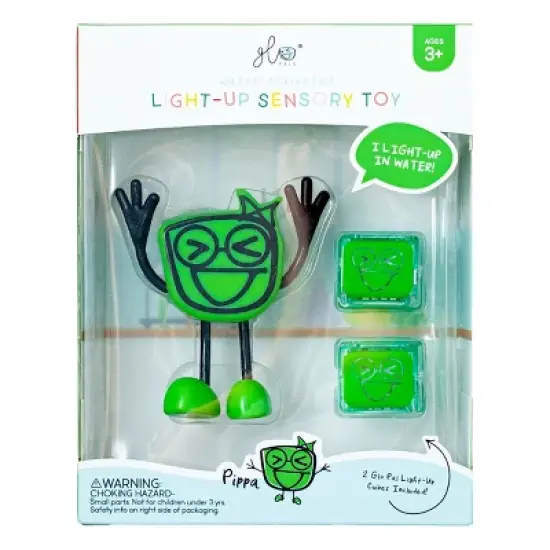 Glo Pals Character Pippa & 6 Green Light Up Water Cubes image {1}