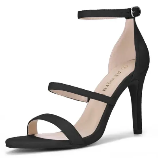 Allegra K Women's Open Toe Triple Straps Stiletto High Heel Sandals image {7}