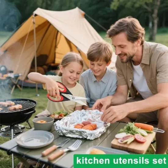 Itopfox Kitchen Scissors Heavy Duty Stainless Steel, All Purpose Cooking Shears for Meat Poultry Food, Dishwasher Safe Utility Tools with Home Gift image {3}