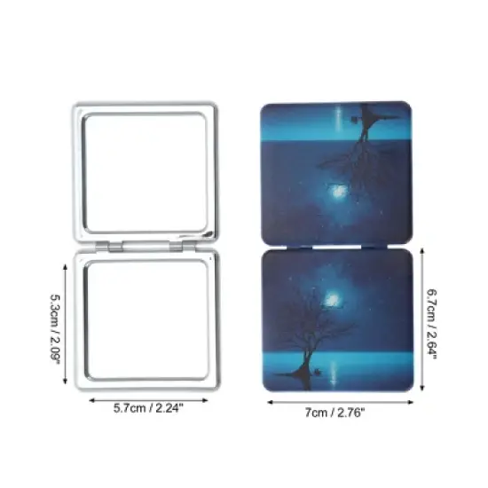 Unique Bargains Star Full Moon Makeup Mirror Navy Blue 1 Pc image {1}