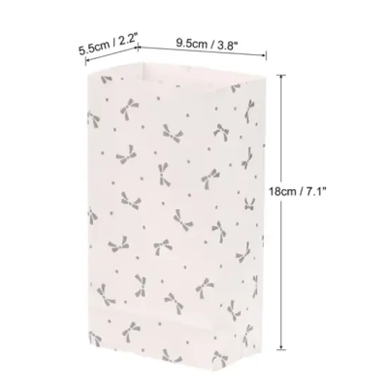 Unique Bargains Paper Gift Bag Pack Silvery Bow Storage Bag for Party Favor 50 Pcs image {1}