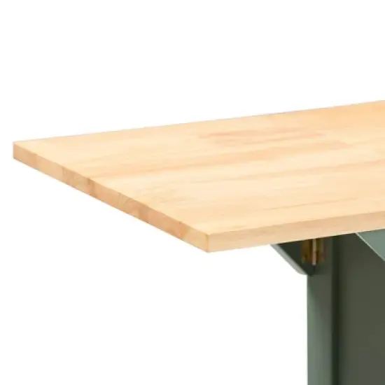 Dorthy Two-Tone Wood Kitchen Cart Green/Natural - Baxton Studio image {8}