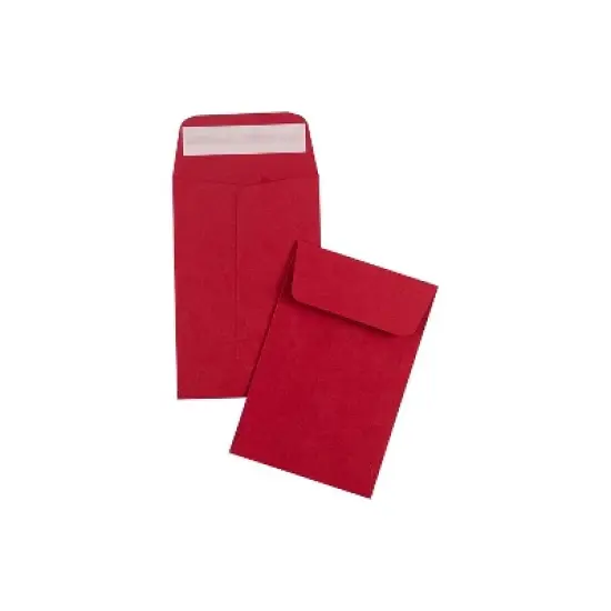 LUX #4 Coin Envelopes (3 x 4 1/2) - Ruby Red 1000/Pack 80lb. Ruby Red (LUX-4CO-18-1000) image {3}