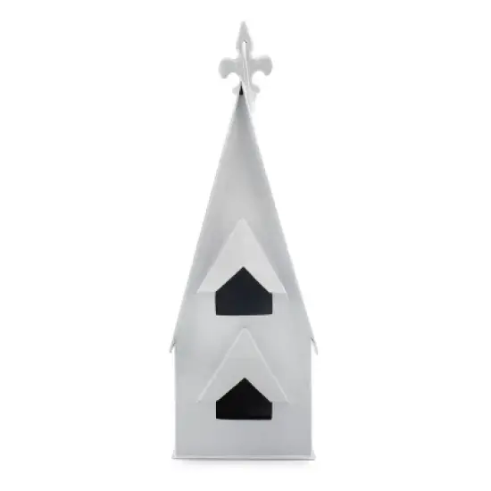 AuldHome Design White Enamel Coated Decorative Birdhouse; Farmhouse Birdhouse for Indoors or Outdoors image {5}