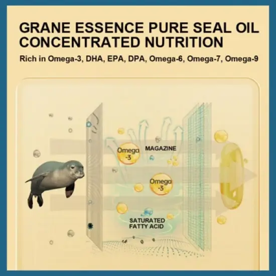 B Beworth Omega 3 Seal Oil 1000 mg - With EPA & DHA - for Heart & Joint Health - 120 Capsules image {3}