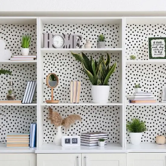 Teacher Created Resources&reg; Peel and Stick Decorative Paper Roll, 17-1/2" x 10 ft, Black Painted Dots image {3}