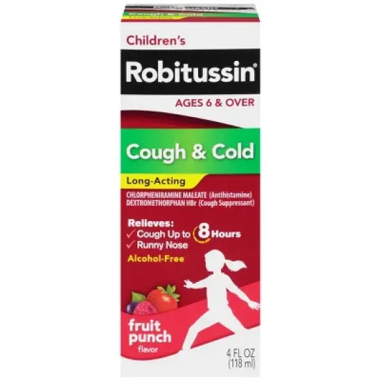 Robitussin Children's Cough & Cold Long Acting Liquid - Fruit Punch - 4 fl oz image {6}