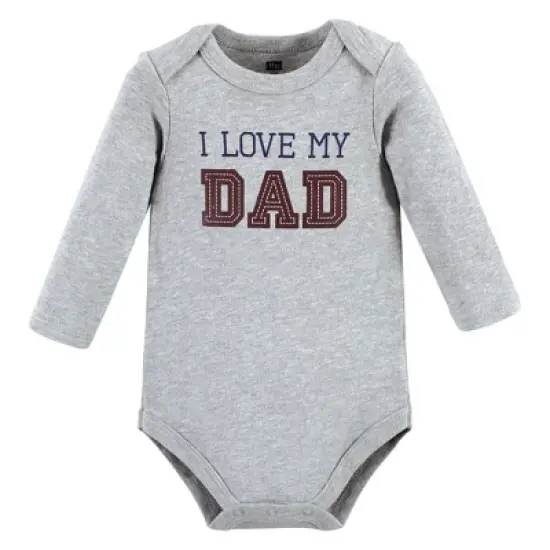 Hudson Baby Infant Boy Cotton Long-Sleeve Bodysuits, Love Dad image {2}