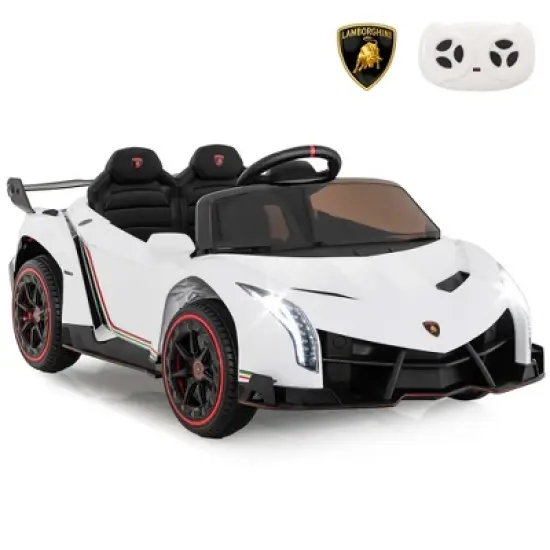 Costway Licensed Lamborghini 4WD Kids Ride-on Sports Car 12V Battery Powered 2.4G Remote Pink/White/Green/Black/Red image {13}