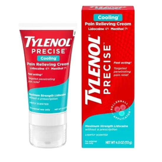 Tylenol Precise Cooling Pain Relieving Cream, Maximum Strength 4% Lidocaine and 1% Menthol - 4oz image {10}