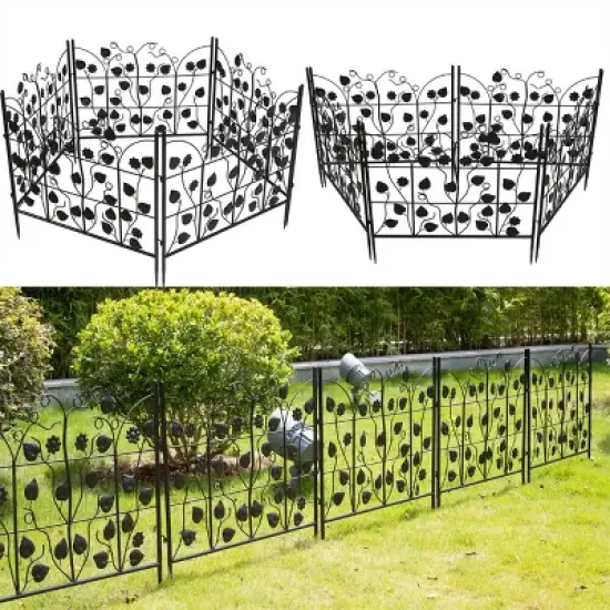 Artloge 5PCS Heavy Duty Metal RustProof Garden Panels Outdoor Yard Backyard Border Edging Fence for Landscaping Animal Barrier image {10}