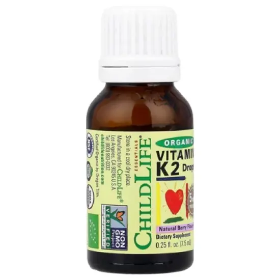 ChildLife Essentials Organic Vitamin K2 Drops, Natural Berry, 5 mcg, 0.25 fl oz (7.5 ml) image {3}