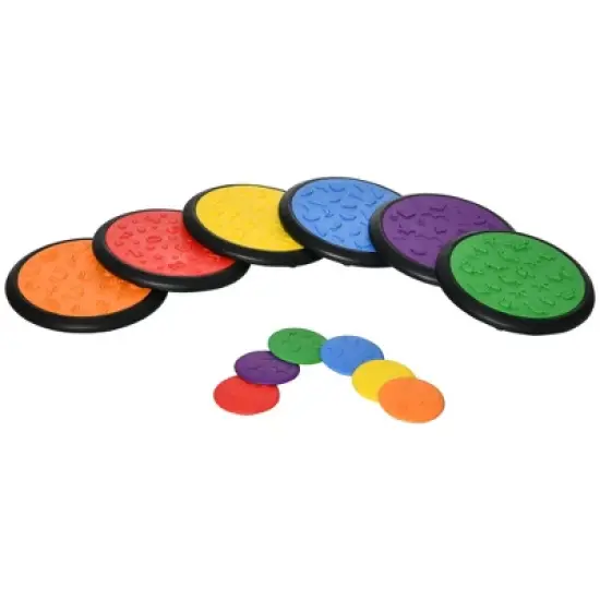 Qaba Blindfolded and Barefoot Tactile Discs, Sensory Discs for Kids, Little Kids Game, Sensory Toy Matching Game, Preschool Game for 3-8 Years Old image {3}