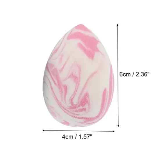 Unique Bargains Soft Sponge Egg Puff Loose Powder Blender Beauty Makeup Tool Sponge Pink Green 3 Pcs image {3}