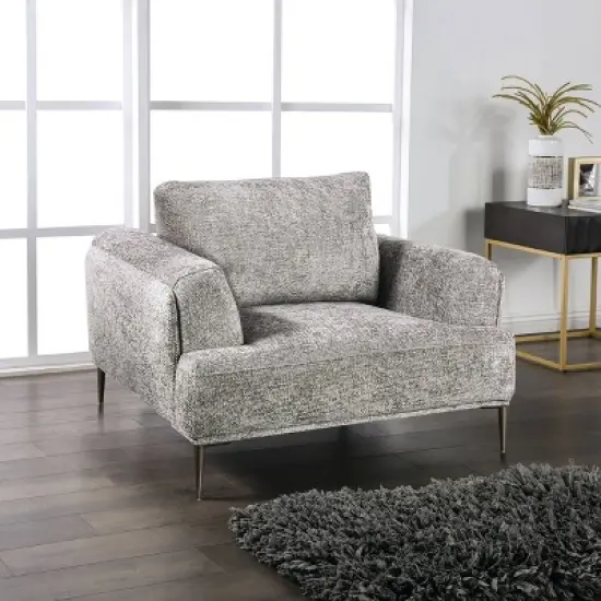 HOMES: Inside + Out Tubera Arm Chair Chenille T Seat Cushion Recliner with Extendable Back image {13}
